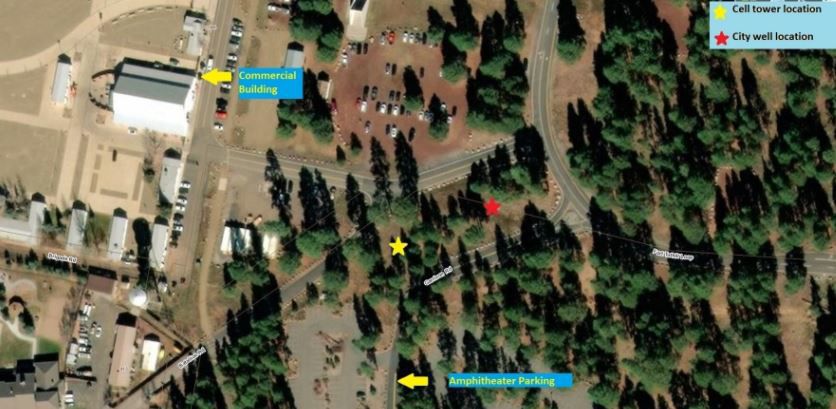 Large Cell Tower and City Well Locations